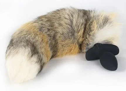 Vibrating Faux Fur Tail Plug