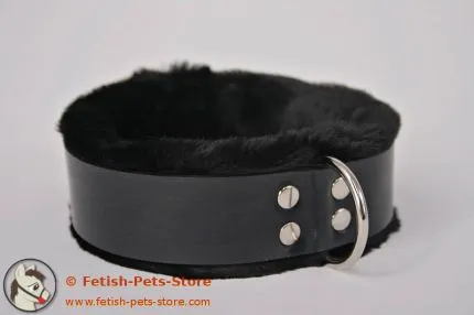 Narrow Rubber Collar with Fur