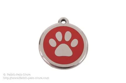 Dog Tag Round with Paw Print