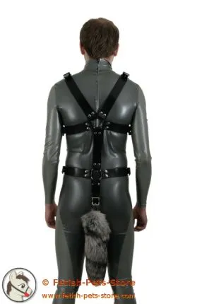 Doggy Harness with Fur Tail