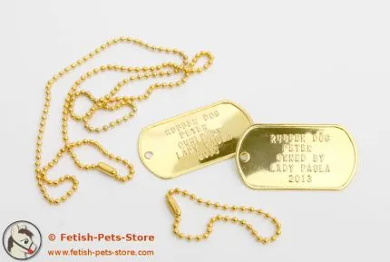 Dog Tag gold, double
