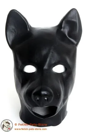 Latexmaske Hund mit Mundöffnung