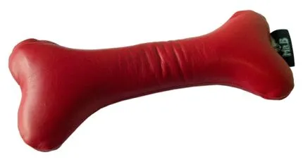 Leather Bone Toy Red
