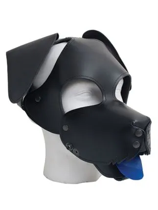 Leather Dog Hood with Floppy Ears and Muzzle