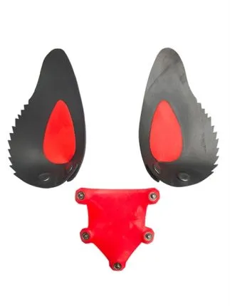 Rubber Dog Hood Tongue and Ears Red