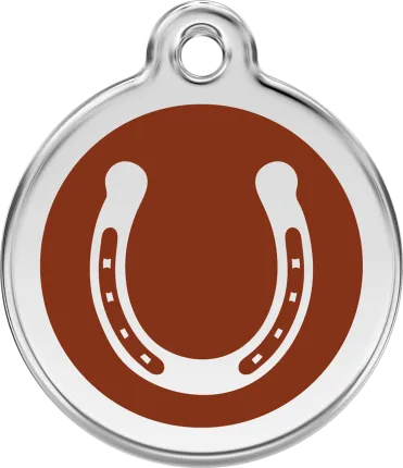 Horse Tag Round with Horse Shoe