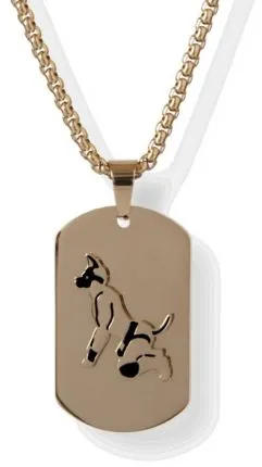 Dog Tag Puppy - Gold glänzend